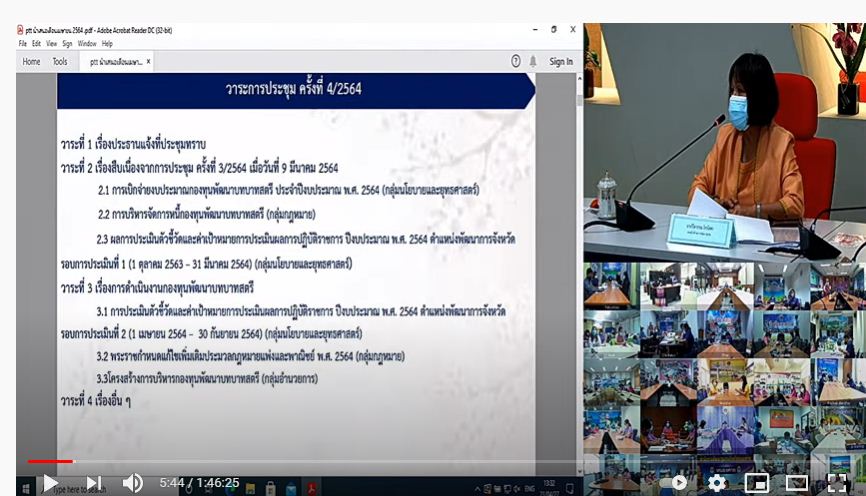 พช.ลำปาง ร่วมประชุมเร่งรัด ติดตาม การเบิกจ่ายงบประมาณกองทุนพัฒนาบทบาทสตรี ประจำปีงบประมาณ พ.ศ. 2564
